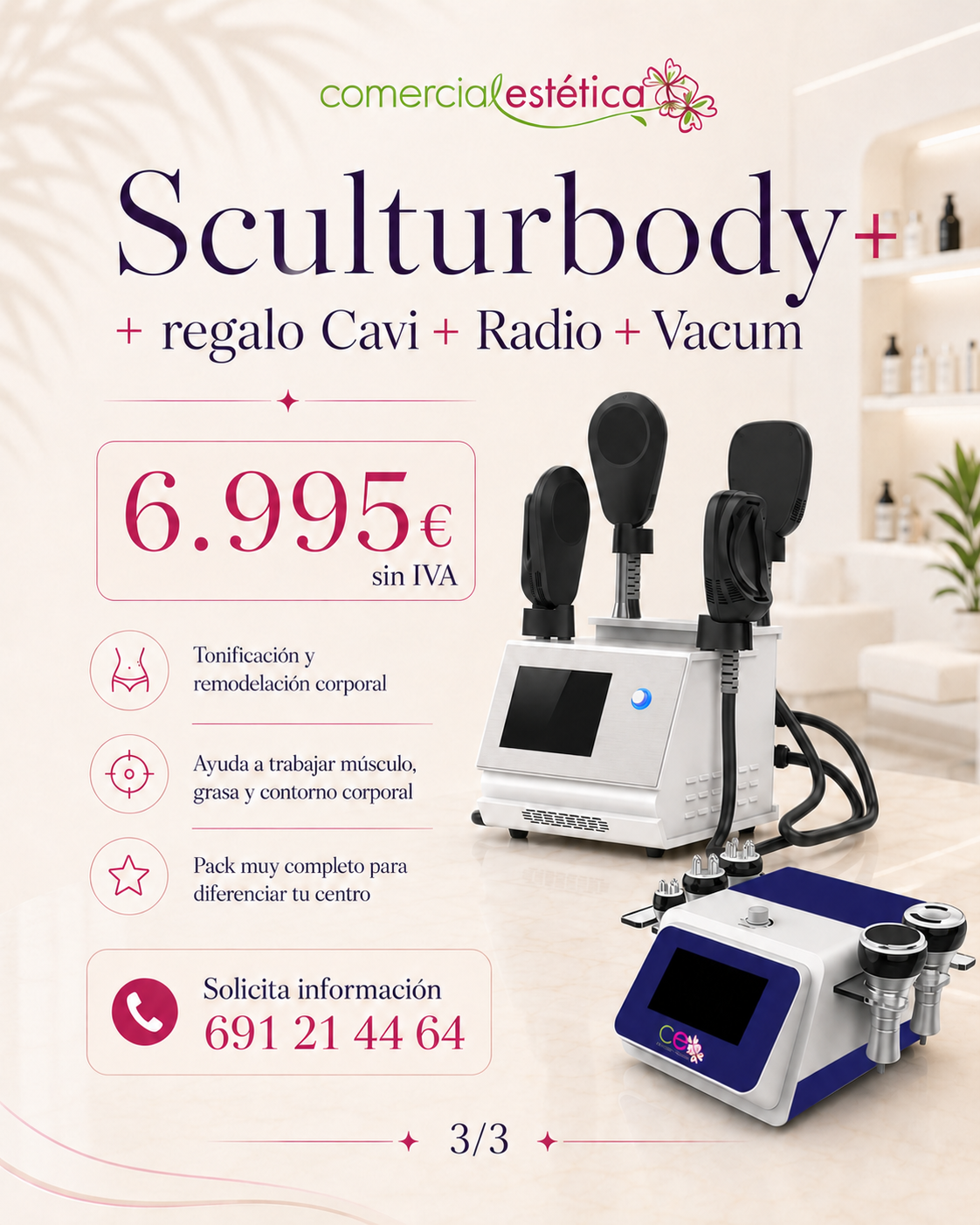 Sculturbody + Cavi + Radio + Vacuum de regalo
